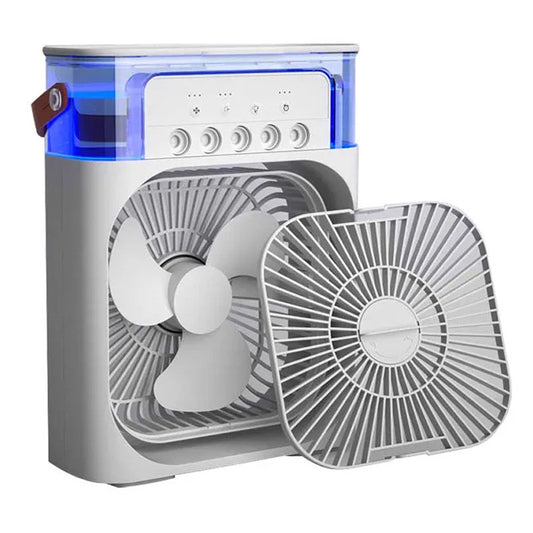 3 In 1 Mini Portable USB AC Fan Humidifier & LED Water Lamp